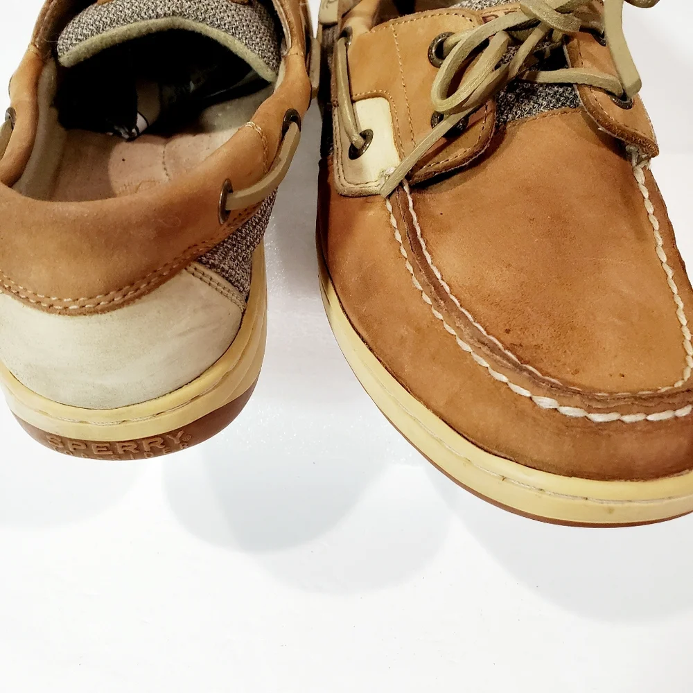 Sperry Top Sider Brown Tan Leather Boat Shoe Men's Size 8.5M 9276619 K-5 CH-196 - Picture 9 of 11